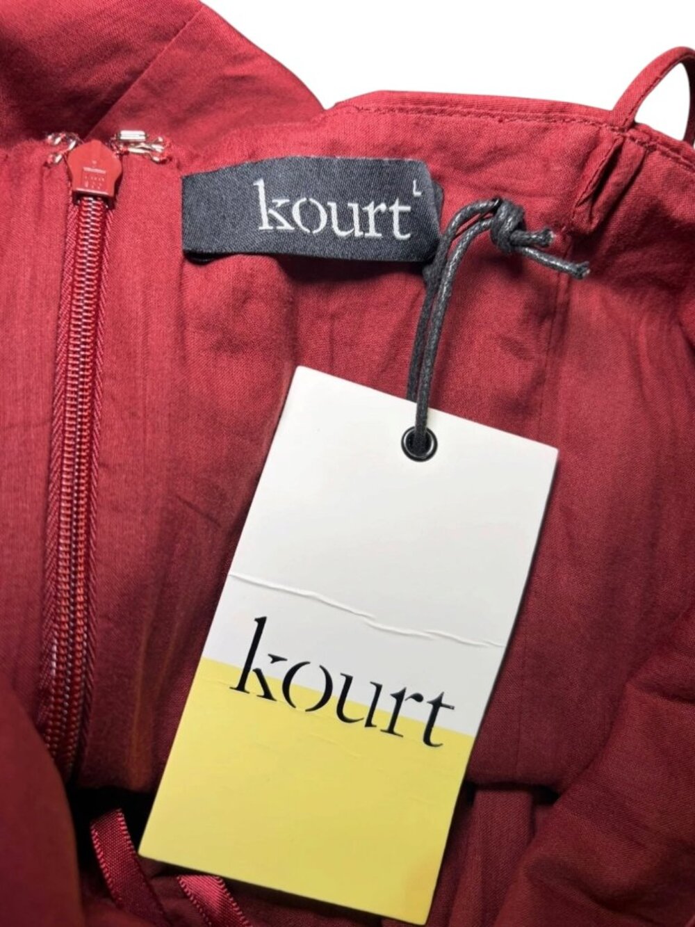Kourt Burgundy Drop Waist Maxi Dress NWT Large Cotton Sleeveless - Picture 6 of 7